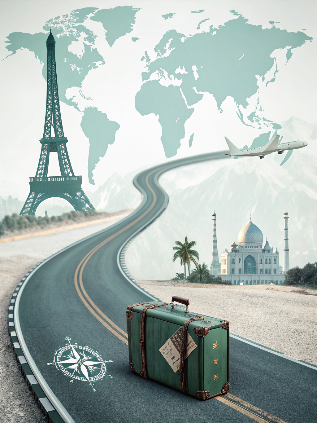 Carte de voyage avec annotations techniques